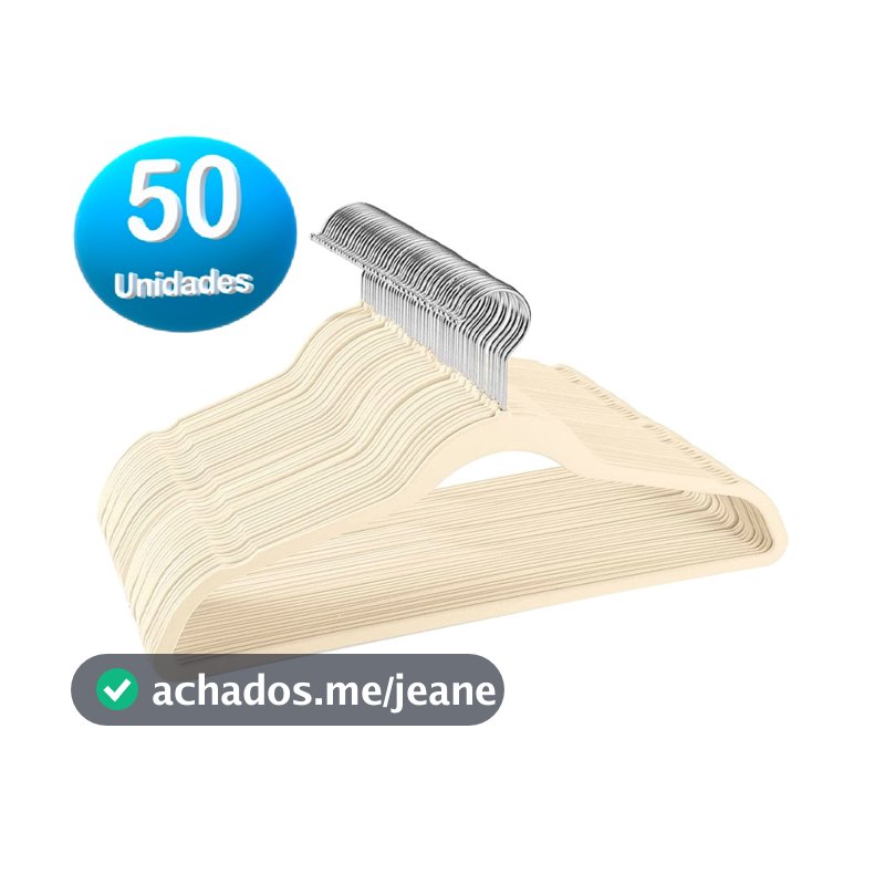 Kit Cabides Veludo Para Roupas Adulto 50 Unidades Fino Resistente