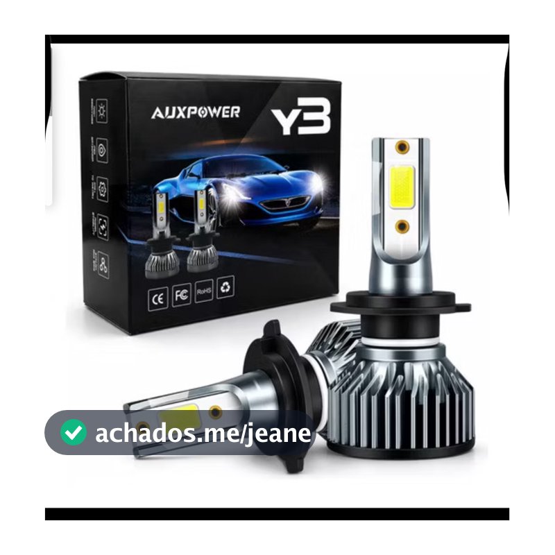 Kit Par Lâmpada Y3 Super Led Ultra 22.000 Lumens H1 H3 H4 H7 H11