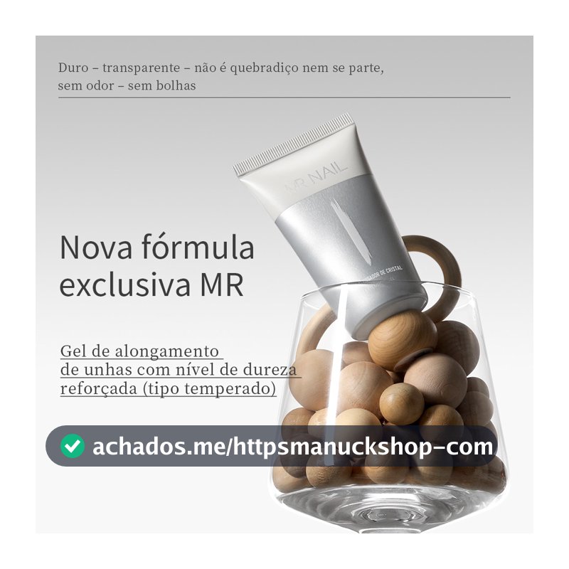 Gel Alongador de Cristal MR Nail 30g Inovador com Alta Resistência Compatível com Moldes de Unha