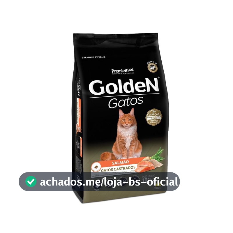 Ração Golden Gatos Castrados Salmão 10,1 kg