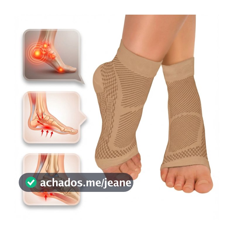 PAR de Meias de COMPRESSÃO Ortopédica Fascite Plantar Esporão Dor no pé Alivio Dores Inchaços
