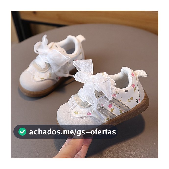 Tênis Infantil Sapatinho de Bebê Unissex Menina, Sola Antiderrapante para Primeiros Passos