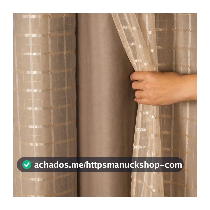 Cortina Blackout PVC Voil Xadrez 1,40 × 1,70 / 2,00 X 1,40