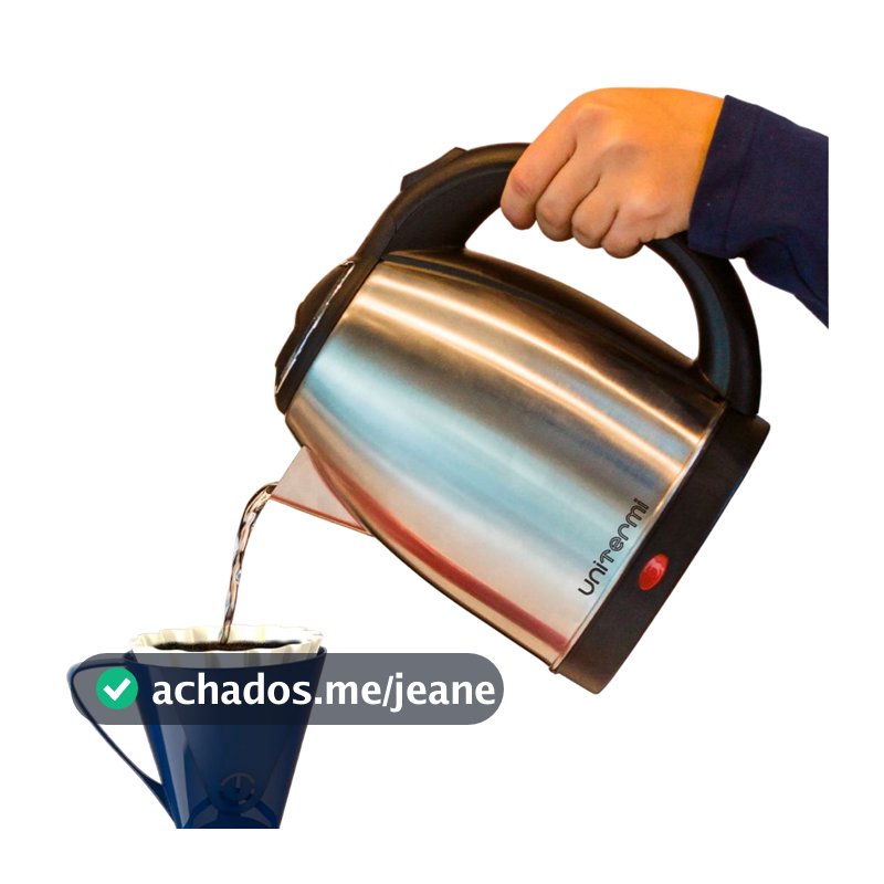 Chaleira Elétrica Com tampa Sem Fio 1,8 Litros Inox 1200W Ideal para Chá, Café e Chimarrão