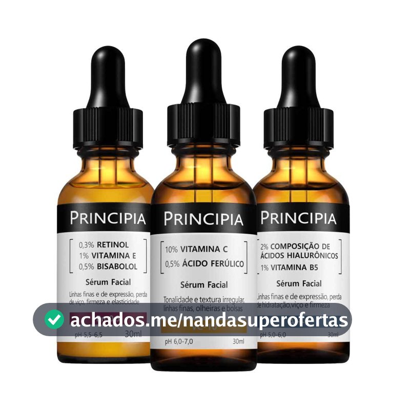 Principia Kit Rejuvenescedor Essencial Trio Sérum Vitamina C + Retinol + Ácido Hialurônico