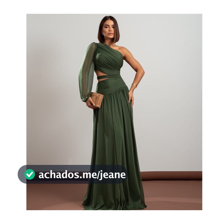 Vestido de Festa Jaque manga ombro só cintura vazada estiloso em tule