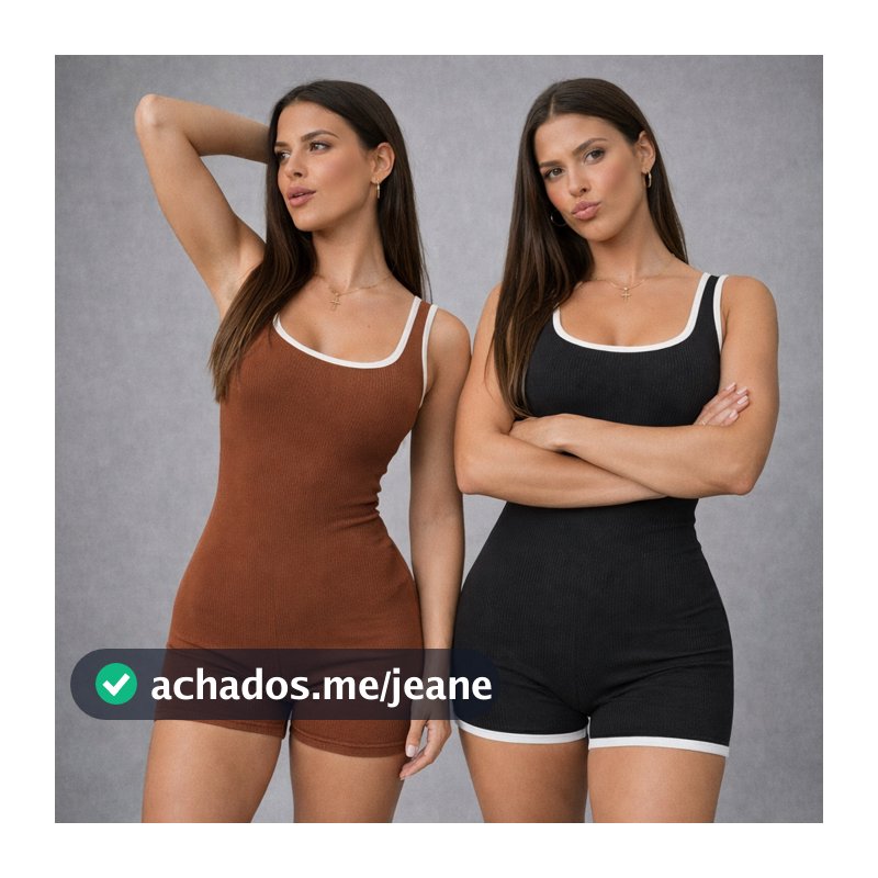 Macaquinho Feminino Fitness Anrruga Modelador com Compressão Envio Imediato
