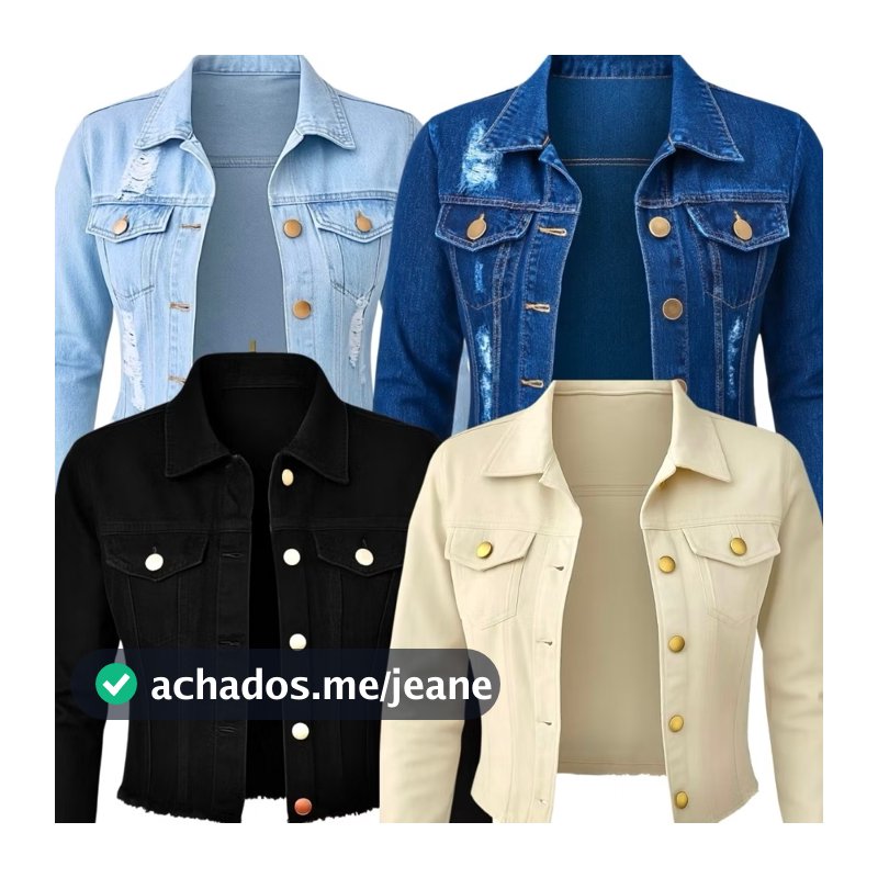 Jaqueta Jeans Feminina Manga Longa Denim Linha Premium