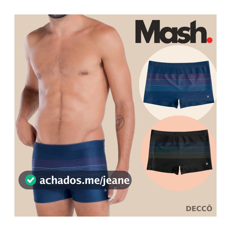 Sunga Boxer Masculina Estampada Listrada Colorida Com Forro E Cintura Elastica