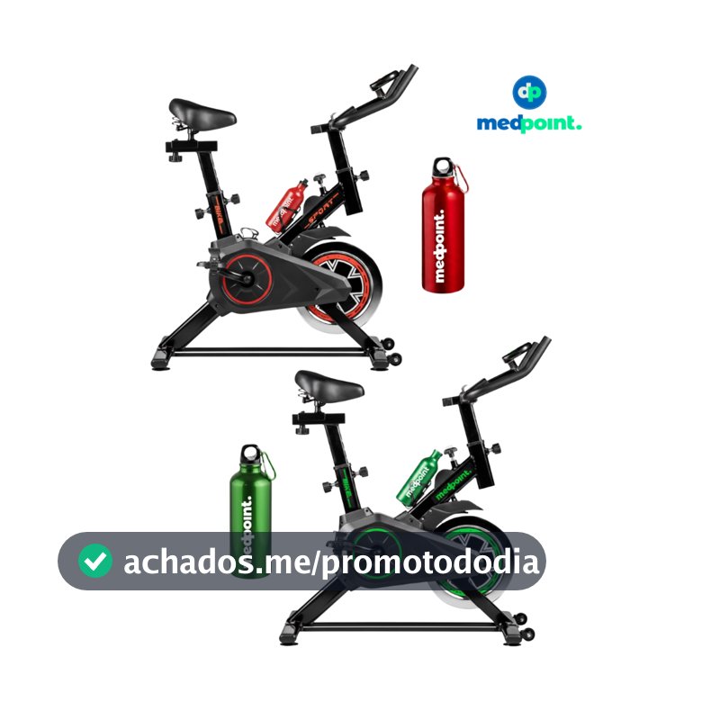 Bike Bicicleta Ergometrica Spinning treino em casa Medpoint Exercicio Monitor cardíaco Digital Vermelha Preta Verde