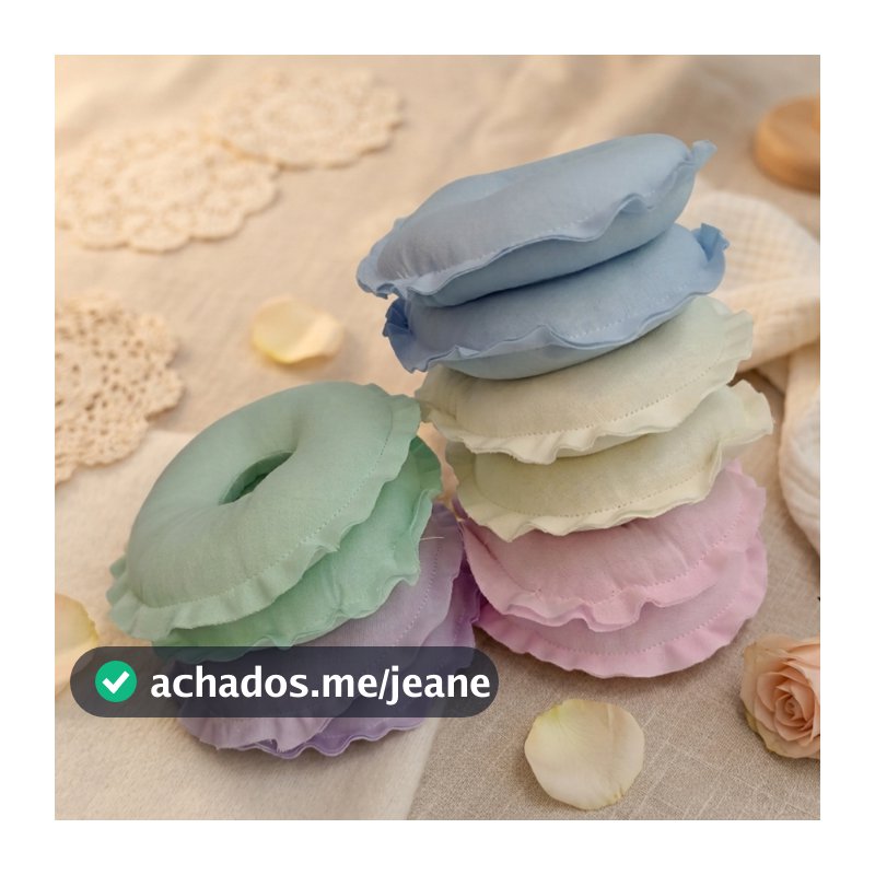 Kit 6 Rosquinhas de Amamentação Protetor de Seios Donut em Tricoline Antialérgico