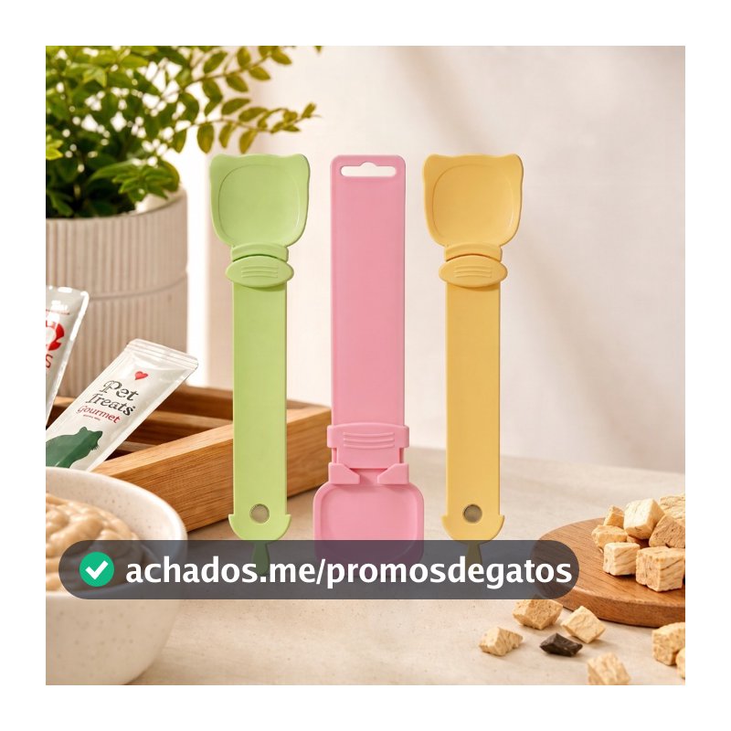 Colher Espremedora Sachê Gato Petisco Wanpy Churu Sheba Truly Alimento Umido