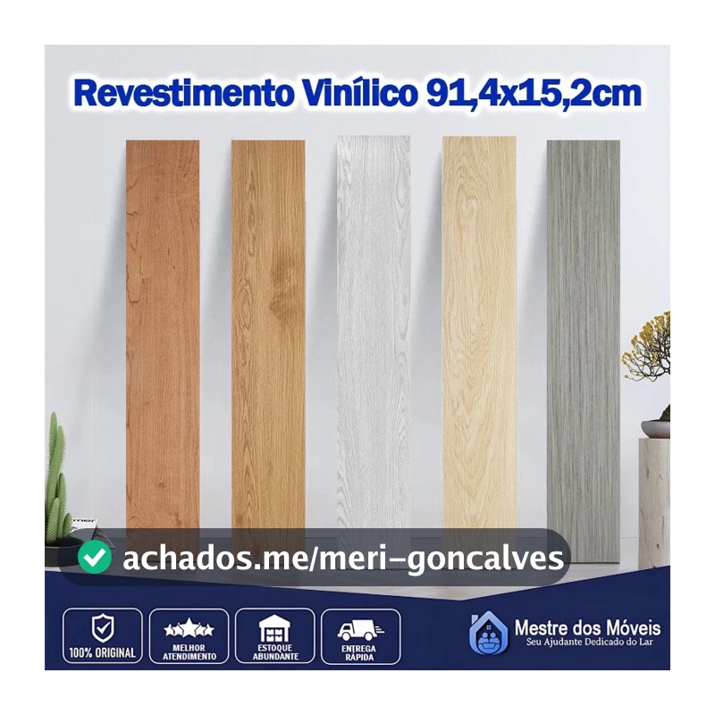 Kit 12 Piso Vinílico Autocolante Adesivo Régua Madeira 94x16cm