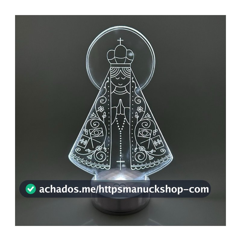 Luminária Nossa Senhora Aparecida LED 3D ABAJUR