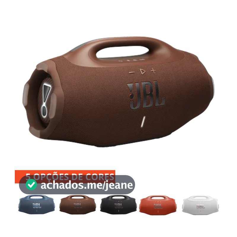 Caixa de Som Boombox 4 Cor Laranja Marrom Preta Branca ou Azul Bluetooth À Prova D'água JBL
