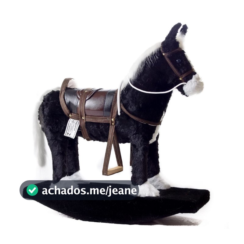 cavalo pop luxo cavalinho brinquedo infantil balanço gangorra madeira Pelucia ponei