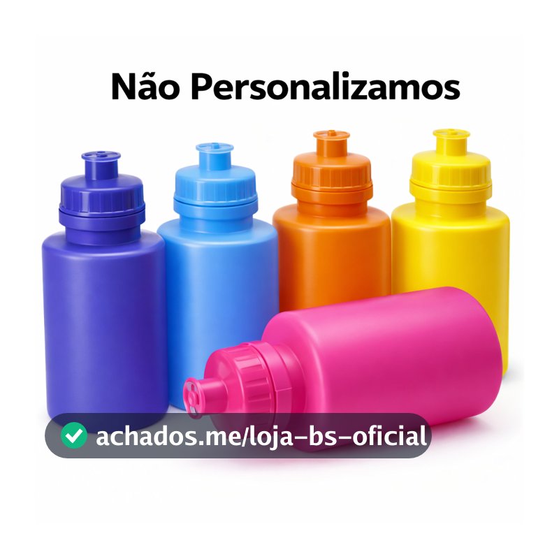 GARRAFA SQUEEZE 300ML SOLIDA KIT COM 10 (SEM ADESIVO/MAIS DE DUAS CORES OPÇÃO SORTIDA)