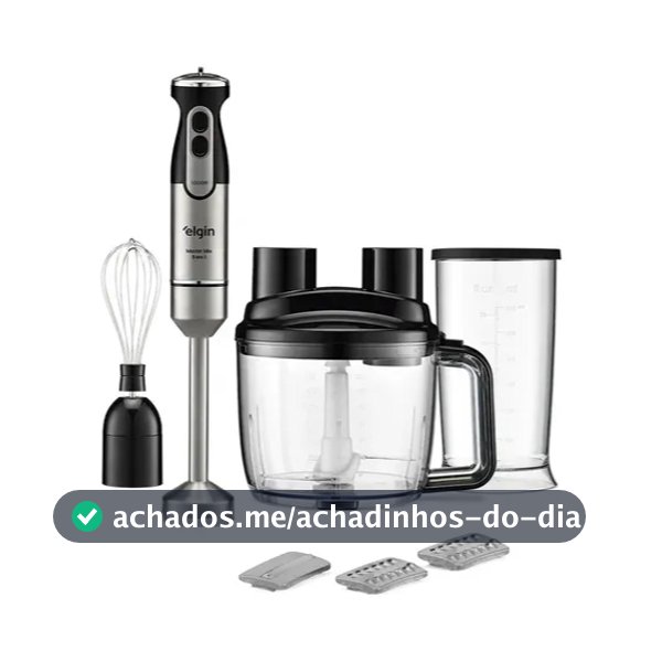 Mixer 5 em 1 Inox 1000W Elgin Processador Fatiador Ralador Triturador Alta Potência