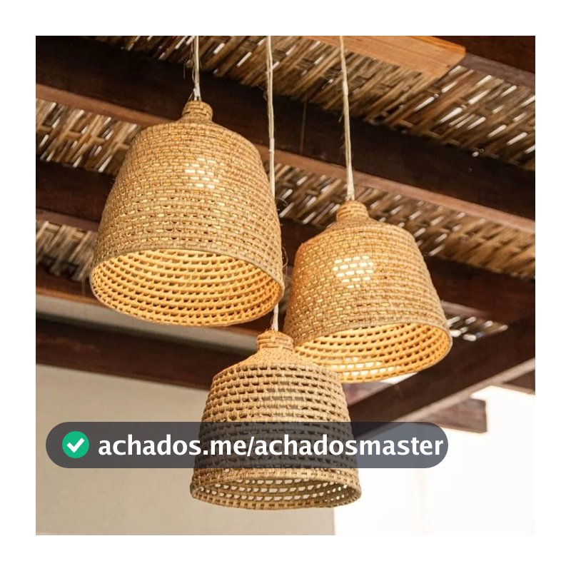 Trio de Luminárias Carnaúba Verano Coisas Diferentes Para Casa Decoração Elegante Natal Artesanato