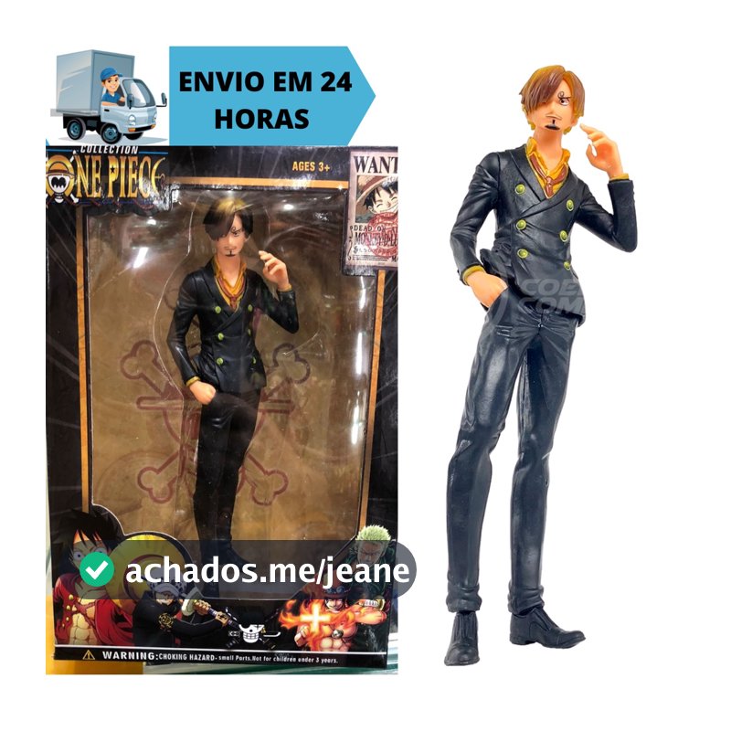 Boneco Brinquedo  Anime Miniatura Action  Figura de Ação One Piece 18cm Colecionável - Sanji
