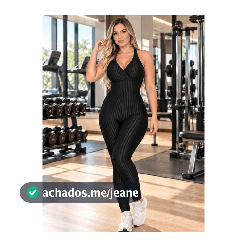 Macacão fitness feminino 3D poliamida com bojo modelador premium