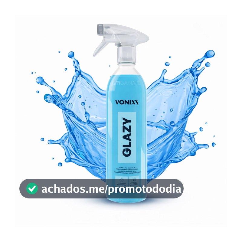GLAZY 500ML LIMPA VIDROS AUTOMOTIVO VONIXX 4 EM 1 COM REDUTOR DE ATRITO E RISCOS