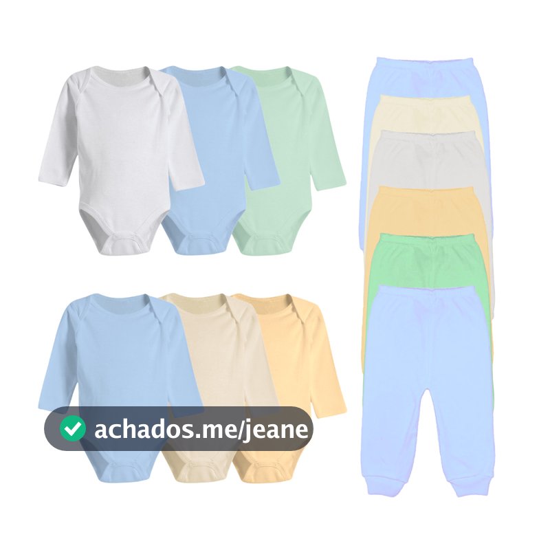 Kit Roupa Para Bebe 12 Pçs Body Manga Longa E Mijão P ao G