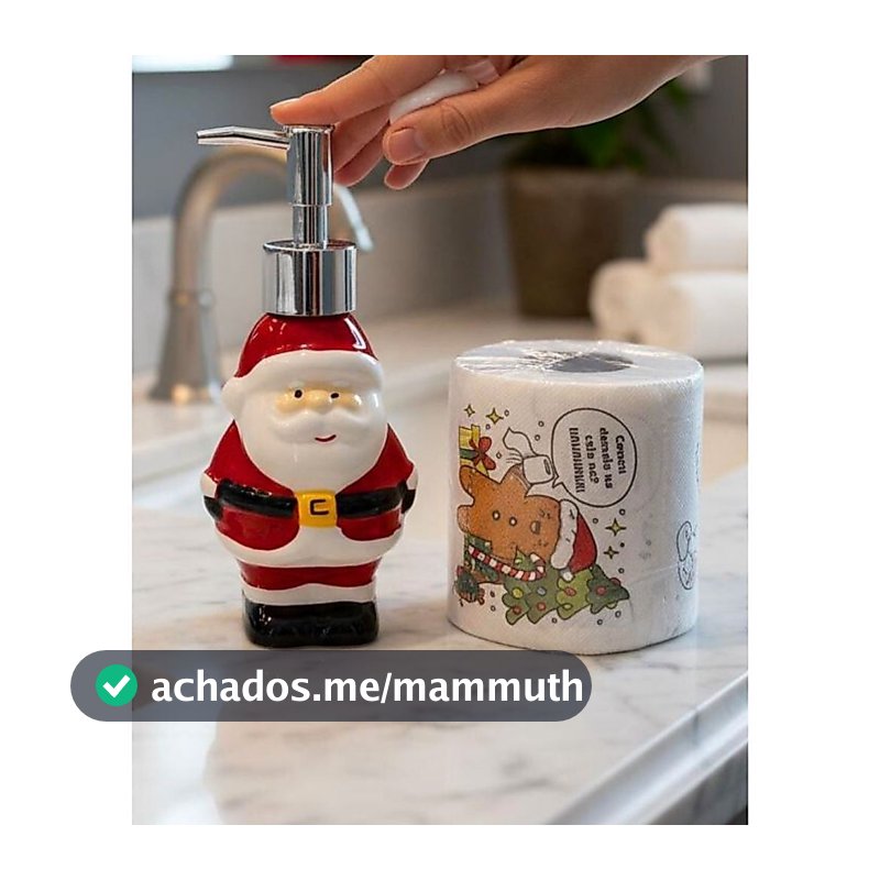Enfeite de Natal Kit Banheiro Lavabo 2 Peças Porta Sabonete Escova Decorativo em Cerâmica