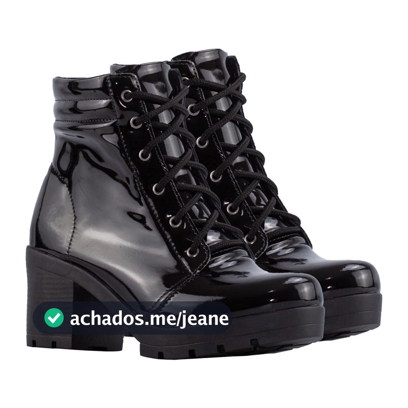 Coturno Feminino Lumiss Bota Salto Grosso Cano Curto Conforto