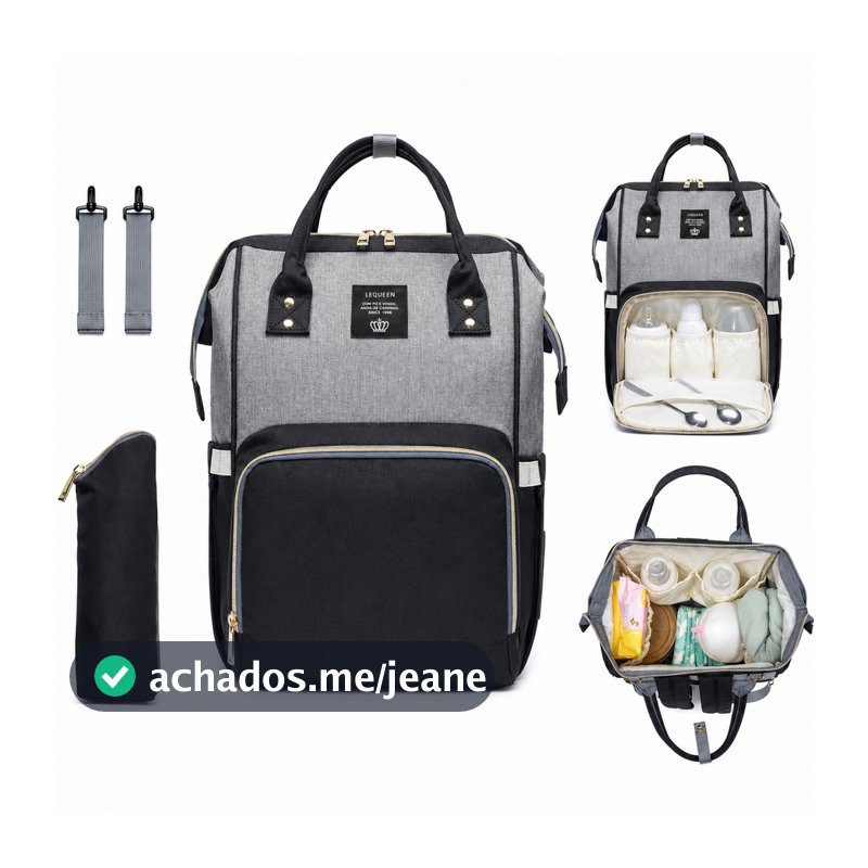 Mochila Bolsa Maternidade Feminina Lequeen Bebê Menina Menino Impermeável