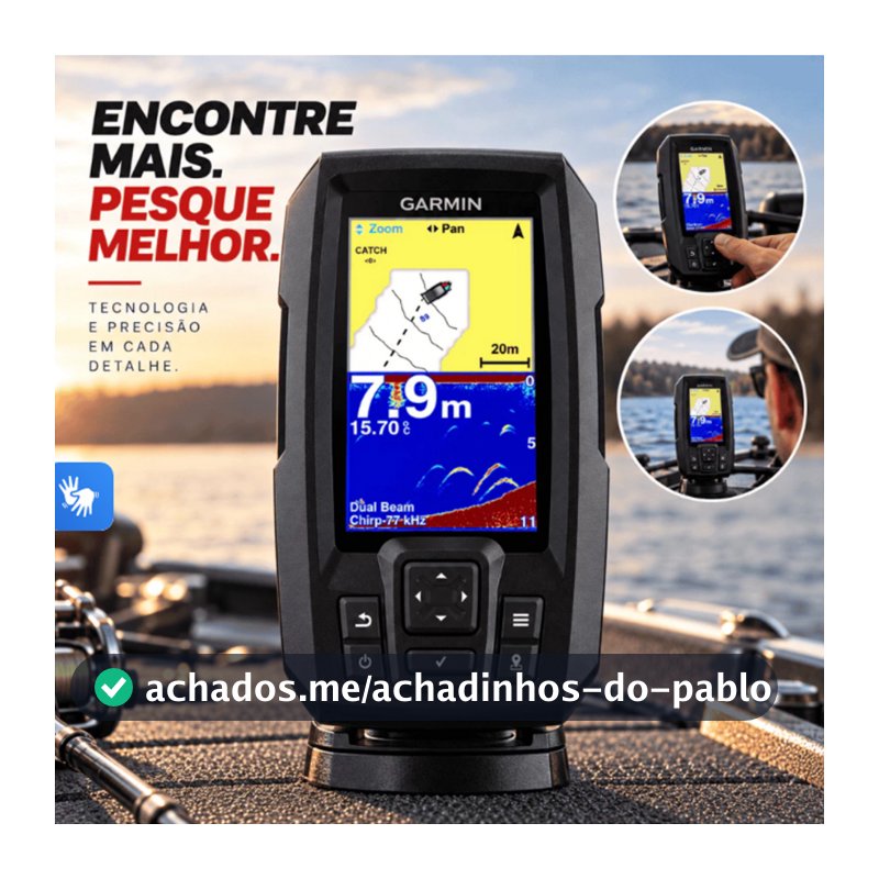GPS Sonar para pesca Garmin Striker 4 Plus C/ Transdutor 010-01870-01 ORIGINAL NOVO LACRADO