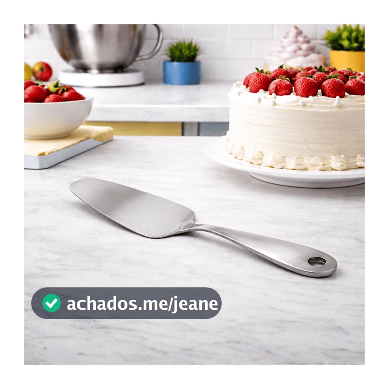 Espátula para Cortar Bolo Torta e Pães de Aço Inox Multiuso Universal 25Cm