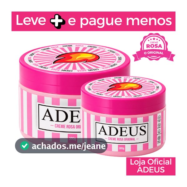 Kit 2 Cremes rosa ADEUS original intensivo para pele - 300g