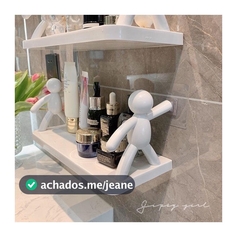 Kit 2 Suportes Organizador Cozinha Banheiro Plástico Com Adesivo FACE(Enviar imediatamente)