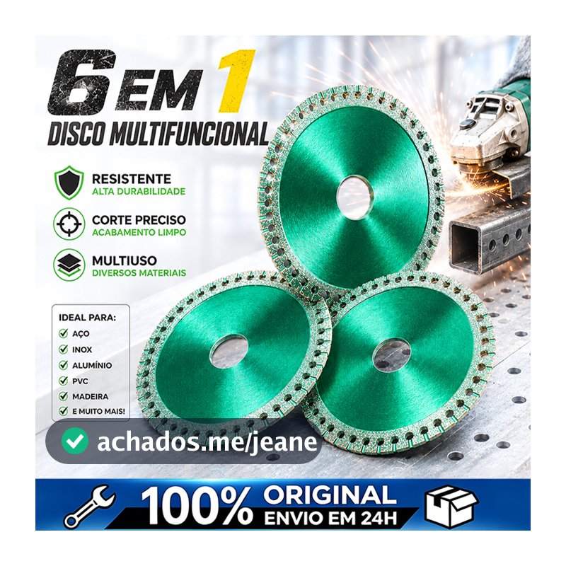 6 Em 1 Disco De Corte Com Diamante Lâmina De Serra Multifuncional 100mm Para Azulejo Cerâmico Metais e PVC