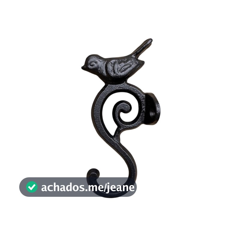 Gancho -EM S- Pendurador Bolsa Casaco Porta Toalha Cabide Vintage, pássaro colonial Passarinho Jardim decorativo