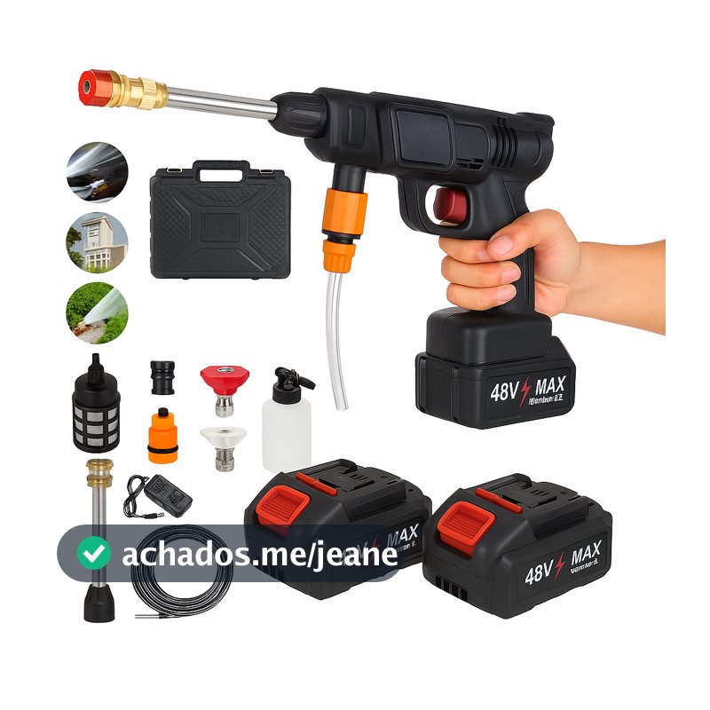 Lavadora De Alta Pressao Recarregavel Para Carros E Jardins Linha Premium - 48V Bateria