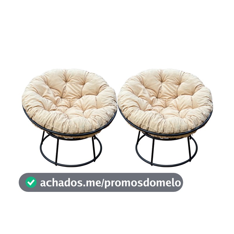 Kit 2 Poltronas Luar + 2 Almofadas De Assento Super Cheias Tecido Drytex Resistente á Água