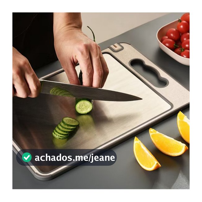 Tábua De Corte Dupla Face 304 De Aço Inoxidável, Antimofo e Antibacteriano, Ferramenta de Cozinha