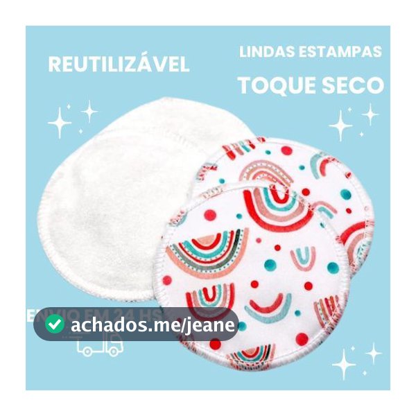 Absorvente para Seios - Reutilizável - Impermeável - Ecológico  - Toque Seco