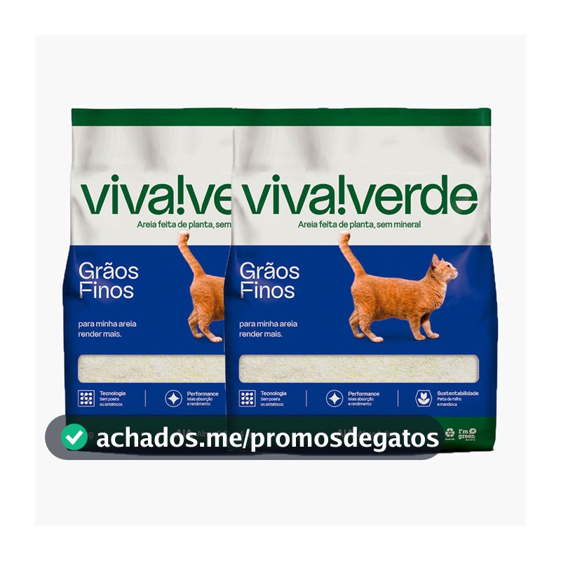 Kit 2 Areias Higiênica Biodegradável Limpeza Plena Viva verde
