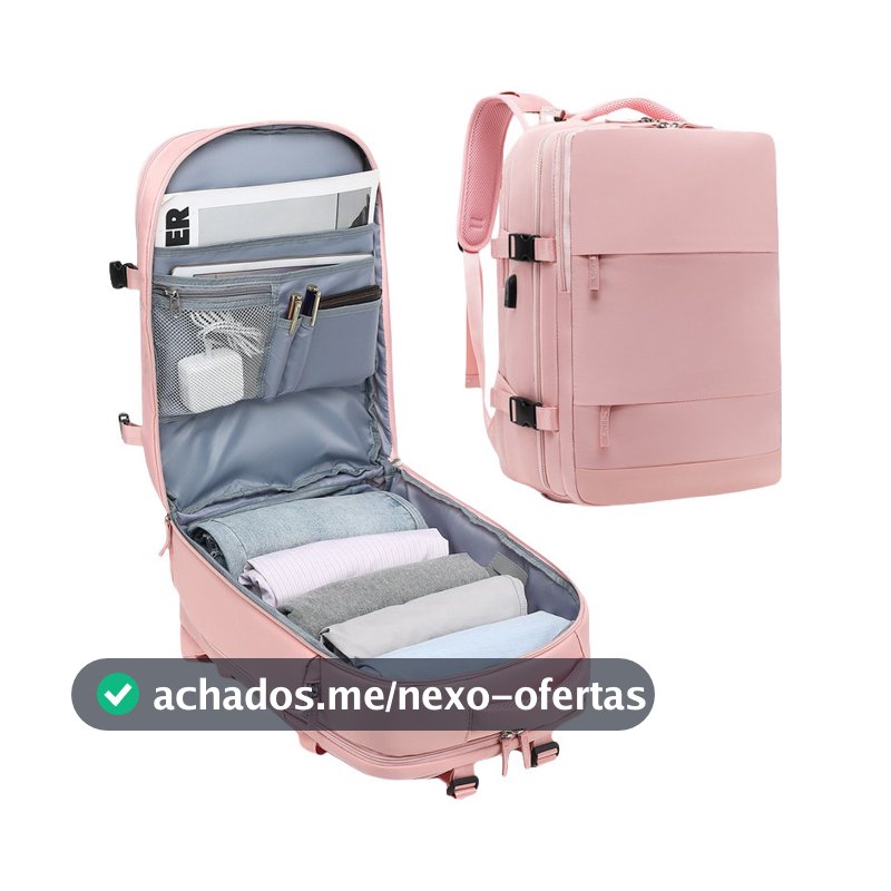 Mochila Viagem Feminina Masculinas Multifuncional Reforçada Resistente À água Notebook Impermeável Viral