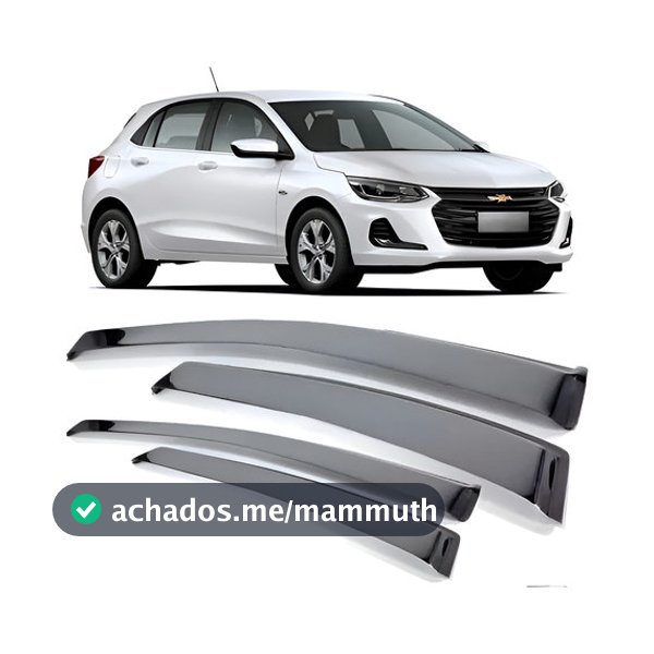 Calha De Chuva Novo Onix Hatch 2021 e acima 4 Portas Preto Encaixe Perfeito