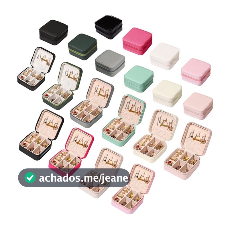 KIT 20-40-80 Caixa De Joias Portátil Organizador Expositor De Jóias Viagem Caixas Botão Armazenamento Em Couro Com Zíper