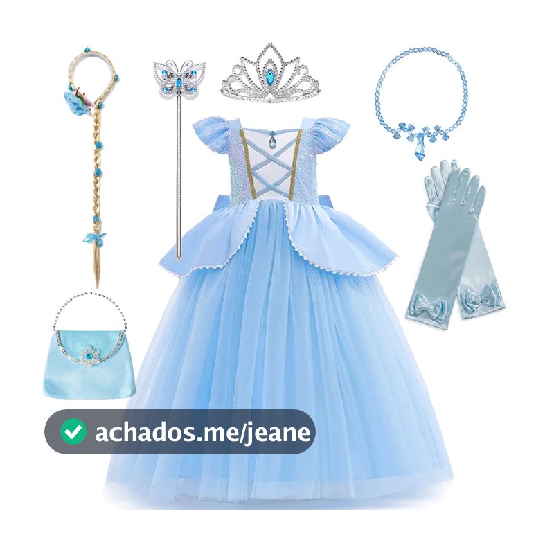 Cinderela Traje Menina Vestido De Princesa Azul Claro Vestidos De Manga Curta Para Festa De Aniversário Crianças Hallowe
