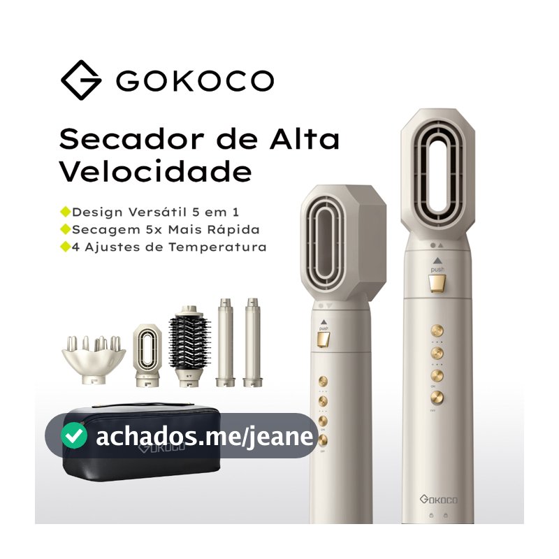 GOKOCO Escova Secadora 5 Em 1 Conjunto De Secador De Cabelo Multifuncional De Alta Velocidade Dupla voltagem 110V-240V
