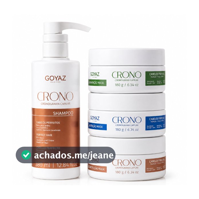 Cronograma Capilar Completo | Shampoo + 3x Máscaras | Hidratação, Nutrição e Reconstrução! | GOYAZ
