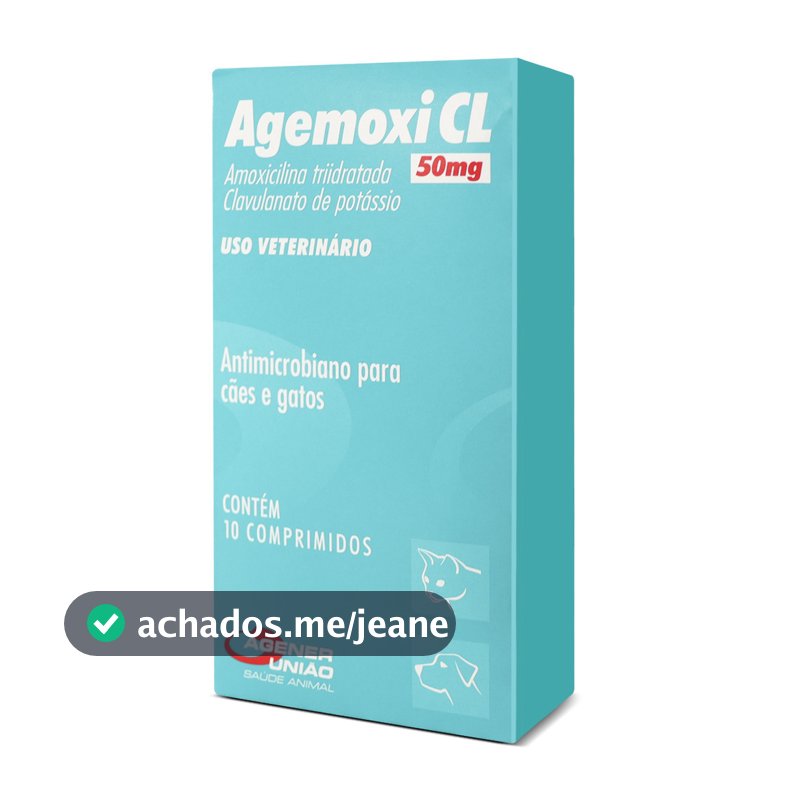 Agemoxi CL Agener com 10 Comprimidos Antimicrobiano - 50mg