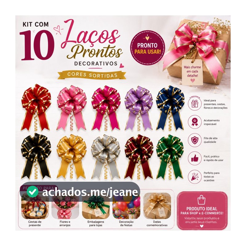 Laço Bola para presentes  3d 10 unidades