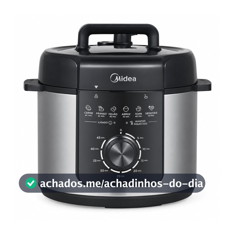 PANELA DE PRESSÃO ELÉTRICA MECÂNICA 4 LITROS PRETA 127V  PRATICIDADE E SEGURANÇA NO COZIMENTO